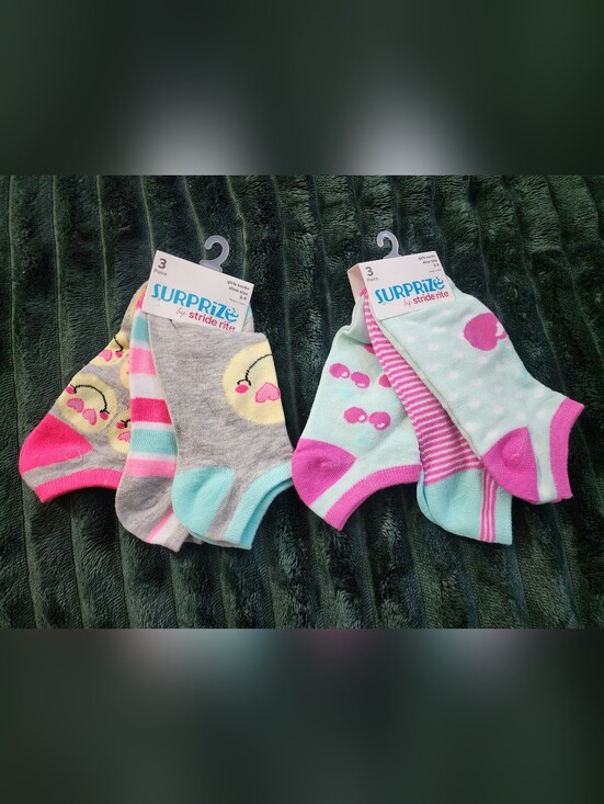 Stride Rite Accessories - Surprize by Stride Rite Girls Ankle Socks - Mint, Pink, Gray (6 Pairs)